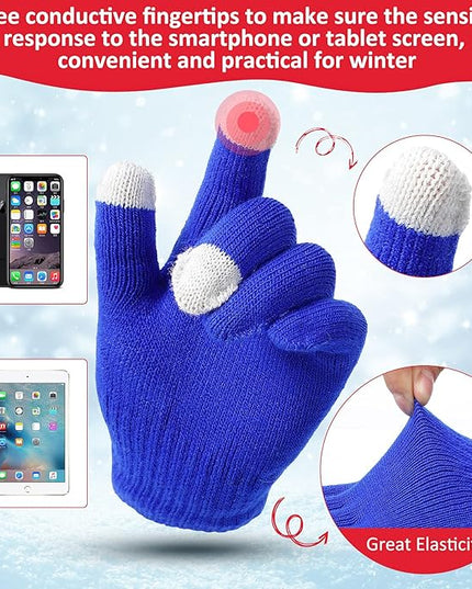 SATINIOR 56 Pieces Bulk Winter Beanies Gloves Set Touchscreen Gloves Hats Combo Pack for Winter Homeless Men Women