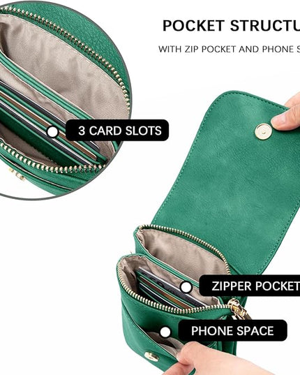 BOSTANTEN Vegan Leather Small Crossbody Bags for Women Designer Cell Phone Bag Wallet Purses Adjustable Strap
