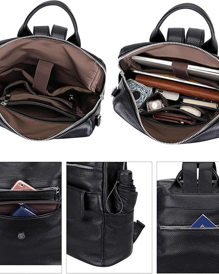 ALTOSY Genuine Leather Backpack Purse for Women Large Convertible Shoulder bag Ladies Crossdody Bag with Tassel