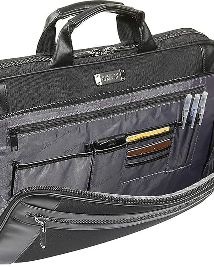 Kenneth Cole Reaction Urban Traveler Slim 18.4" Laptop Sleeve Top Zip Computer Portfolio Bag, Black