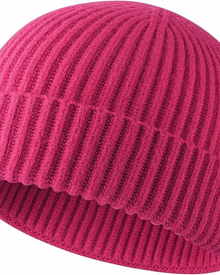 ROYBENS Swag Wool Knit Cuff Short Fisherman Beanie for Men Women, Winter Warm Hats