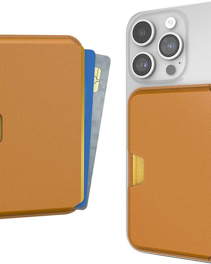 Smartish MagSafe Wallet - Side Hustle - Vegan Leather Slim Detachable Magnetic Card Holder Qi2 Certified iPhone MagSafe Wallet for Apple iPhone 17/16/15/14/13/12/13/12 Models - Teddy Bear Brown