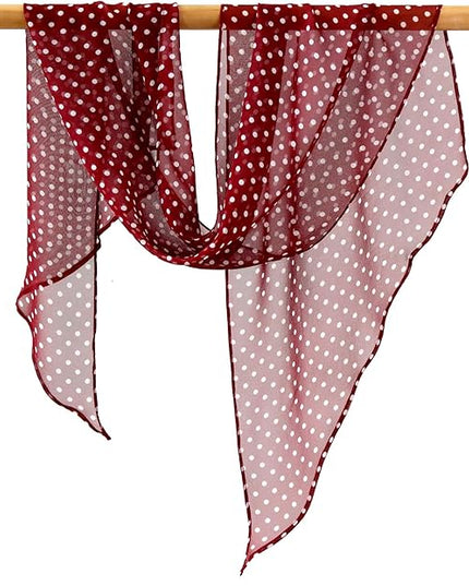 JERLA Women 100% Mulberry silk Scarf Long Large Lightweight Scarves Fashion Women Soft polka dot Print Neckerchief