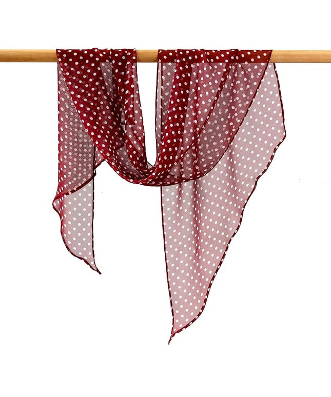 JERLA Women 100% Mulberry silk Scarf Long Large Lightweight Scarves Fashion Women Soft polka dot Print Neckerchief
