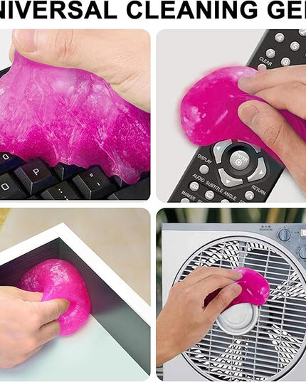 FiveJoy Car Cleaning Gels, 4-Pack Universal Auto Detailing Tools Car Interior Cleaner Putty, Dust Cleaning Mud for PC Tablet Laptop Keyboard, Camera, Printers, Calculator - 320g (2.8oz/pcs) (Pink)