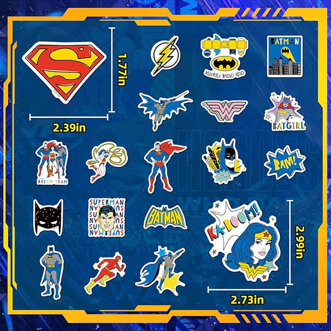 Superhero Stickers for Boys– 50PCS Cartoon Stickers for Kids, Teens, Adults – Sticker Waterproof for Laptop, Water Bottle, Phone, Skateboard, Scrapbook, Party Favors, Gifts
