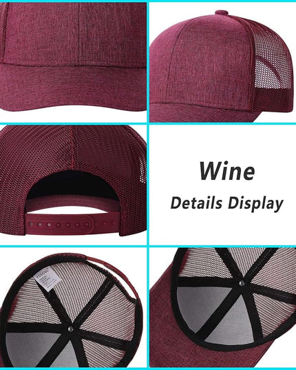 TSSGBL 2 Pack Snapback Trucker Baseball Hats Mesh Back Adjustable Blank Ball Caps for Men Women