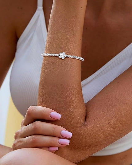 Gold Bracelets for Women 14K Gold Beaded Bracelets Stackable Bracelets for Women Gold Charm Bracelet Non Tarnish Gold Jewelry for Women Trendy
