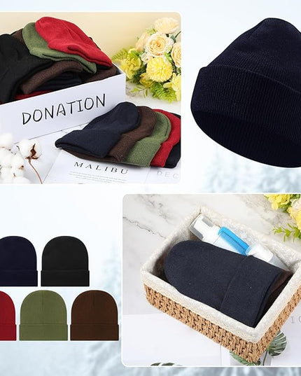 Toulite Bulk Winter Beanies for Homeless Donation Unisex Warm Knitted Beanie Hats Skull Cap