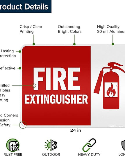 Fire Extinguisher Graphic Sign, 18x24 Inches, 3M EGP Reflective .080 Aluminum, Fade Resistant, Made in USA by My Sign Center