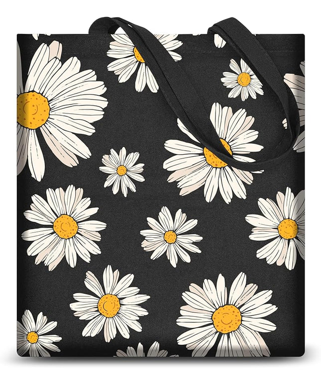 AUSVKAI Canvas Tote Bag Aesthetic for Women, Cute Reusable Cloth Cotton Bags for College Shopping Beach Grocery Trendy Gifts