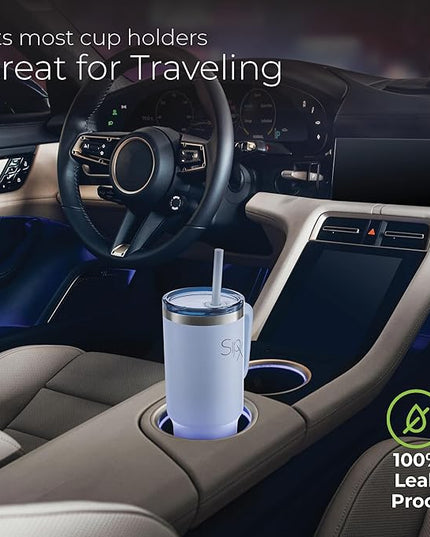 SIPX™ 30 oz Insulated Tumbler with Handle & Straw – Vacuum Insulated Stainless Steel, Leakproof, Cupholder Friendly – Perfect for Iced Coffee, Water & Travel – Blue