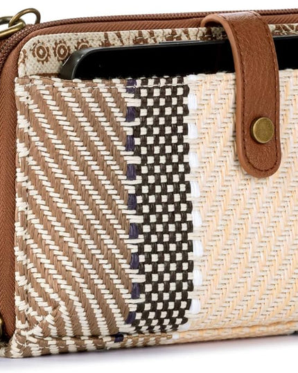 Sakroots Artist Circle Smartphone Crossbody in Coated Canvas, Detachable Wristlet Strap