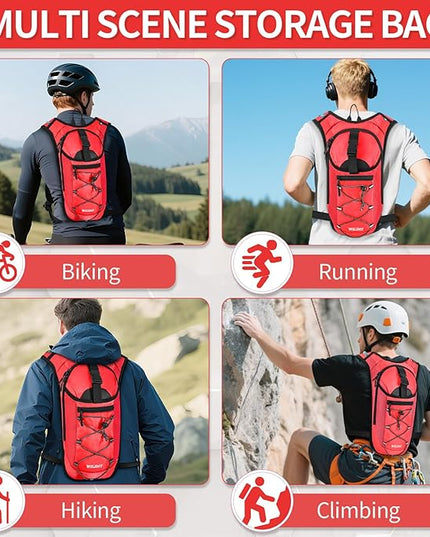 Hydration Backpack with Leak Proof Water Bladder, Lightweight Hydro Water Daypack for Rave, Cycling, Running, Hiking, Climbing