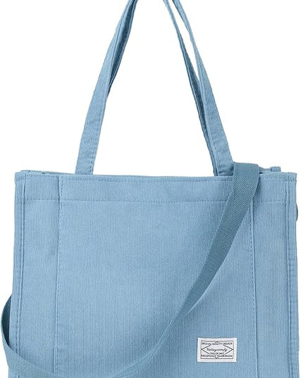Valleycomfy Corduroy Tote Bag for Women Travel Crossbody Bag Purse Women Shoulder Bags Work Handbags Everyday Hobo Bag