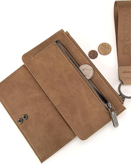 X Wrangler Wallet for Women Ladies Female Card Cases & Money Organizers Wristlet with Wallet Large Clutch with Coin Purse Smooth Zipper and Rfid Lining