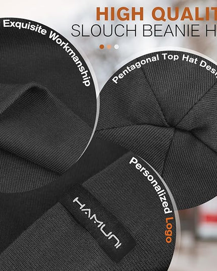 Slouchy Beanie for Women Men Soft Cotton Chemo Hats Double-Layer Warm Beanie Cap for Daily Wear & Transitional Seasons