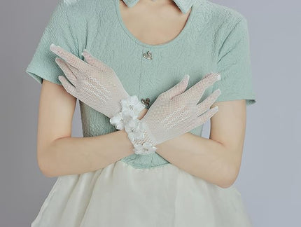Sahabowi Satin Gloves Formal Bridal Banquet Party Wedding Opera Solid Colorful Mitten For Women