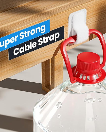 Cable Management Under Desk, 【Up to 15 Cord】【Enhanced Wire Holder】 Reusable Cord Organizer Holder, Adjustable Hook and Loop Cable Ties, Wire Clips Under Table Hider, 20 Pair(White)