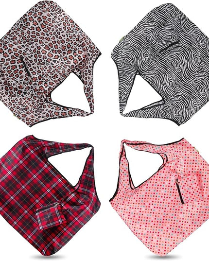 ECO CHIC Foldable Reusable Large Recycled Grocery Bags Lightweight Shopping Tote Bags with Storage Pouch - Collection of 4 bags