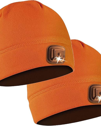 POWERCAP LED Hat Light 150 Lumens Rechargeable Fleece Beanie with Bright Built-in Headlamp Waterproof LED Warm One Size Cap