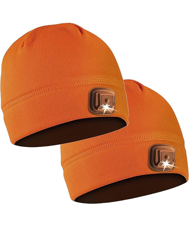 POWERCAP LED Hat Light 150 Lumens Rechargeable Fleece Beanie with Bright Built-in Headlamp Waterproof LED Warm One Size Cap