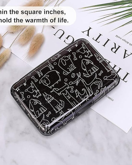 ELFISH Mini RFID Aluminum Wallet Credit Cards Holder Business Card Case Metal ID Case for Men Women (Animal)