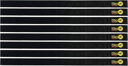 Quick-Straps by Wrap-It Storage - 18" (8-Pack) Black - Hook and Loop Hose and Cable Organizers