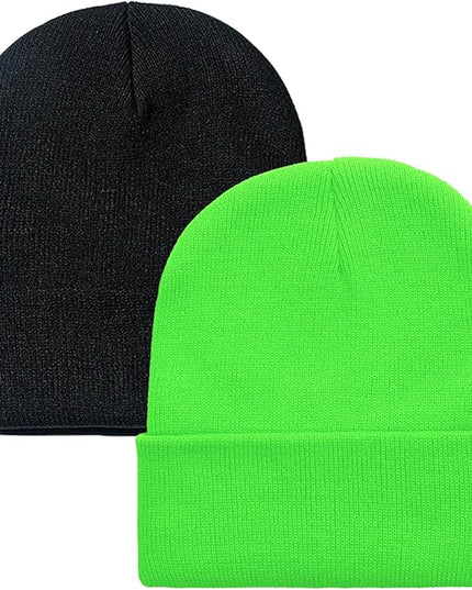 ZOORON 1&2 Pack Beanie for Men Women Slouchy Beanie Hats Winter Knit Caps Soft Ski Hat Unisex