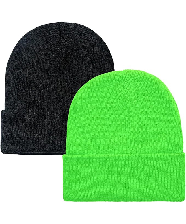 ZOORON 1&2 Pack Beanie for Men Women Slouchy Beanie Hats Winter Knit Caps Soft Ski Hat Unisex