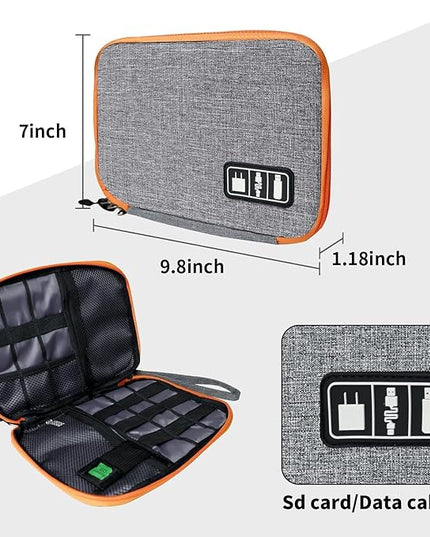 Electronics Travel Organizer,Portable Waterproof Electronic Travel Storage Bag for Small Charging Cord Storage,Charger,SD Card etc,for Travel,Business-Purple Black