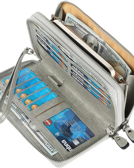 Lavemi Small Compact Women Wallet RFID Blocking Genuine Leather Bifold Purse with ID Windows