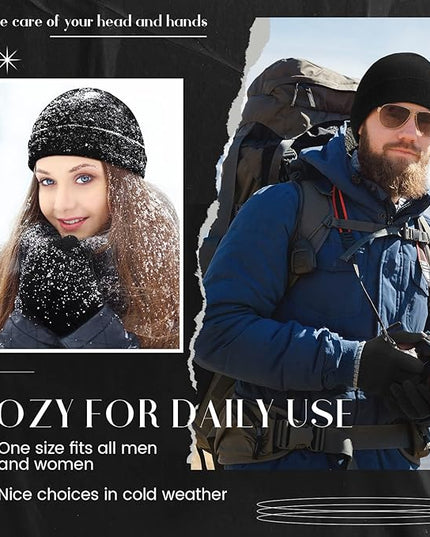 Tarpop 96 Pcs Winter Beanies and Gloves Bulk, Cold Weather Unisex Winter Hat and Gloves for Homeless Men Women