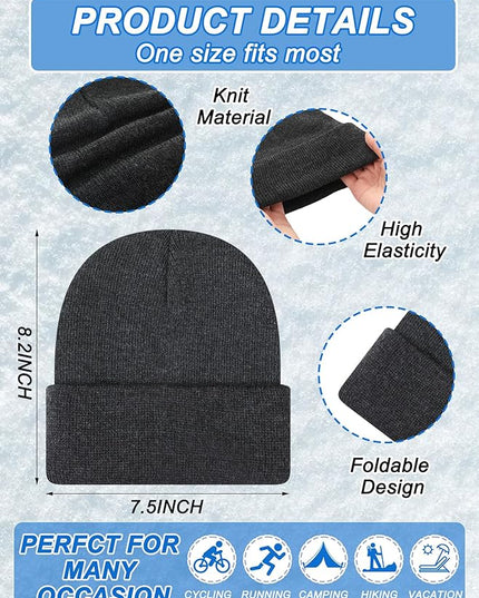Suhine 200 Pieces Winter Beanies Gloves Sets Include 100 Warm Knitted Hats Bulk and 100 Gloves for Men Women Homeless