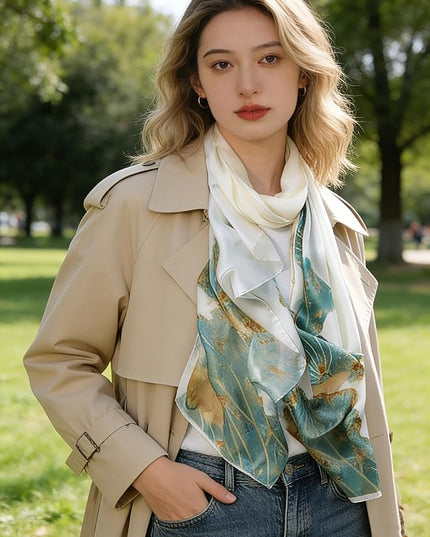 Fashion Scarves Scarf 100% Silk Feeling Scarf Silk Like Scarves Long Lightweight Sunscreen Shawls for Women