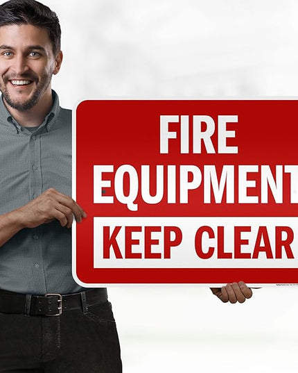 Fire Equipment Keep Clear Sign, 18x24 Inches, 3M EGP Reflective .080 Aluminum, Fade Resistant, Made in USA by My Sign Center