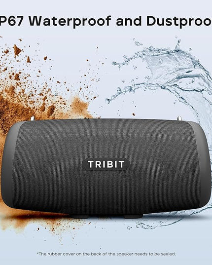 Tribit StormBox Lava Portable Bluetooth Speaker, 80W Loud Wireless Speaker, 24H Playtime, IP67 Waterproof, Bluetooth 5.4, Custom EQ, XBass, Built-in Mic, TWS Pairing for Camping/Beach/Party/Outdoor