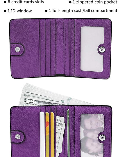AINIMOER Small Leather Wallet for Women, Ladies Credit Card Holder RFID Blocking Women's Mini Bifold Pocket Purse