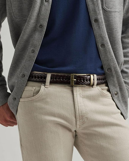 CHAOREN Leather Braided Belts for Men - 1 1/8" Mens Casual Woven Leather Belt for Dress Pant