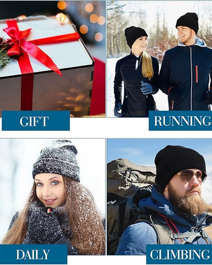 Yahenda 50 Pcs Winter Beanies Bulk for Men Women, Knitted Beanie Hats Cuffed Skull Cap Unisex