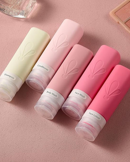 INSFIT Travel Bottles for Toiletries, TSA Approved 3oz Travel Size Toiletries, BPA Free Leak Proof Squeezable Silicone Tubes Travel Essentials for Shampoo Conditioner Lotion Soap