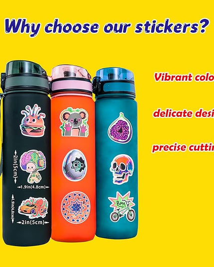 Cool & Trendy Fun Stickers – 120pcs | Easy Peel, Waterproof, No Residue | for Teens & Adults, Laptops, Skateboards, Water Bottles & Suitcases