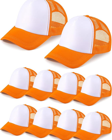 10 Pcs Sublimation Blank Trucker Hats Bulk Mesh Baseball Cap Polyester Mesh Trucker Hat for Men and Women
