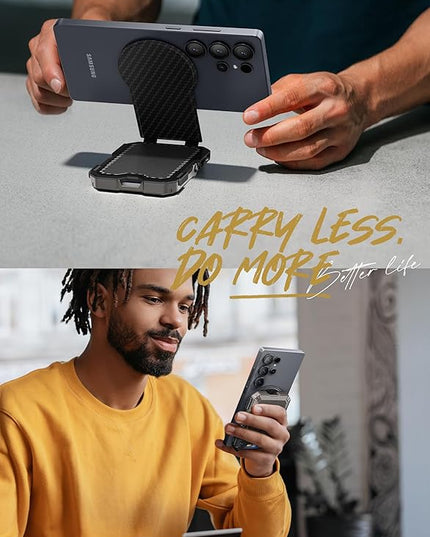 SUPCASE for MagSafe Wallet, Magnetic Wallet for Men, [5-Card Holder] [Adjustable Stand] [RFID Blocking] Phone Card Holder Tripod for Samsung Galaxy S25, Google Pixel 10 and iPhone 17/16/15/14, Carbon