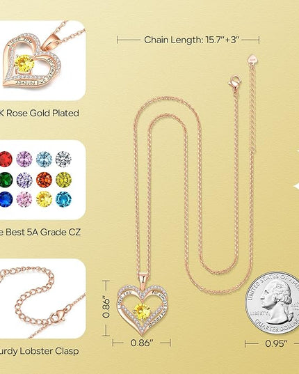 18K Rose Gold Necklaces for Women Birthday Gifts for Women Jewelry for Women Birthday Gifts for Wife Girlfriend Daughter Wife Birthday Gifts for Anniversary Mothers Day Christmas Valentines Gifts