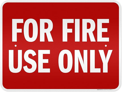 For Fire Use Only Sign, 18x24 Inches, 3M EGP Reflective .080 Aluminum, Fade Resistant, Made in USA by My Sign Center