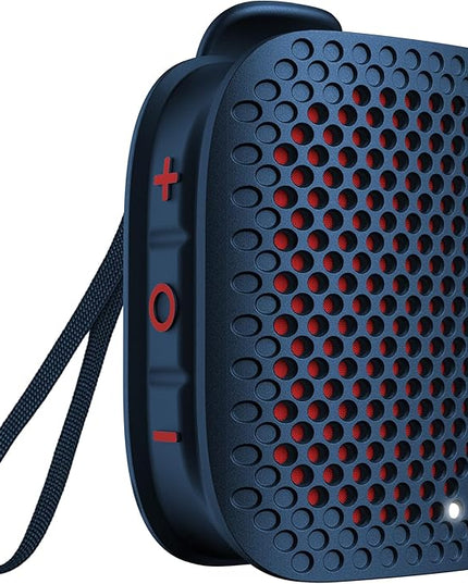 Monster Blaster Micro Wearable Bluetooth Speaker, Clip-On Wireless Small Portable Speaker with Built-in Mic (Non-Magnetic), IPX7 Waterproof, TWS, Hands-Free Music/Calls for Work/Cycling/Running, Blue