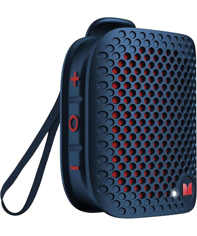 Monster Blaster Micro Wearable Bluetooth Speaker, Clip-On Wireless Small Portable Speaker with Built-in Mic (Non-Magnetic), IPX7 Waterproof, TWS, Hands-Free Music/Calls for Work/Cycling/Running, Blue