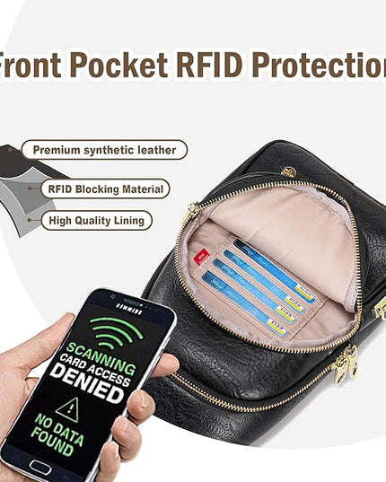 Anti Theft Crossbody Bags for Women Leather Sling Bag Cross Body Travel Purse Chest Bags Fanny Pack Gift Teen Girl