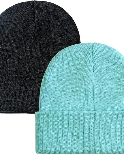 ZOORON 1&2 Pack Beanie for Men Women Slouchy Beanie Hats Winter Knit Caps Soft Ski Hat Unisex
